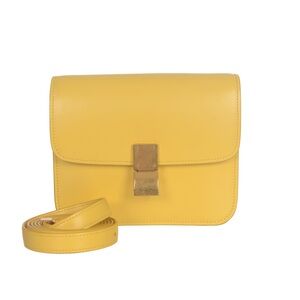 ♥️Celine Small Yellow Classic Gold Hardware Leather Handbag♥️